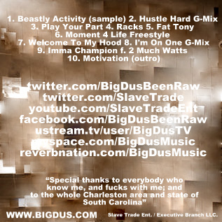 Big Dus Street + Tape back cover and Been Raw Catalogs tracklist